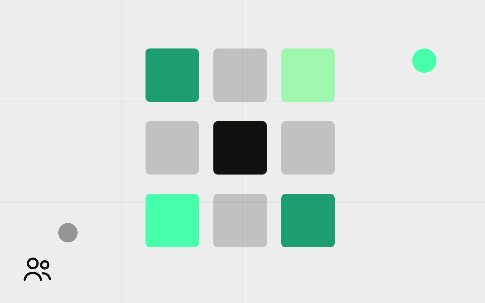 Abstract group board grid with avatars