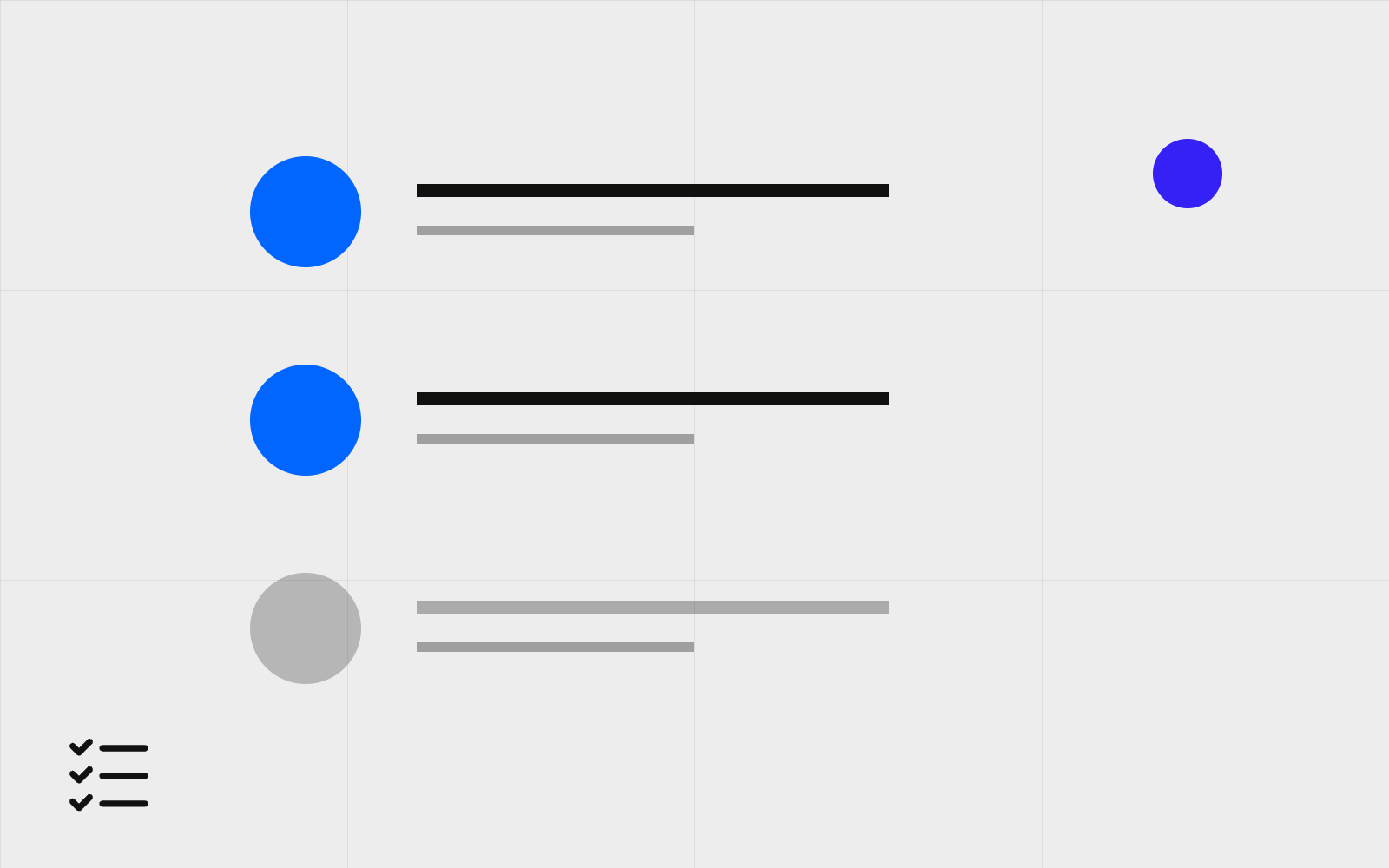 Abstract checklist rows