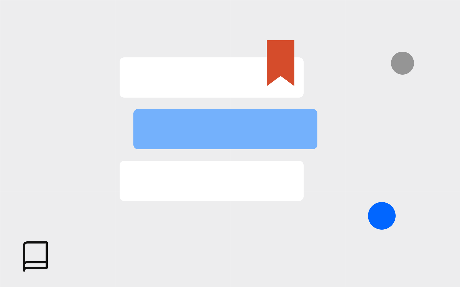 Abstract stacked articles with bookmark