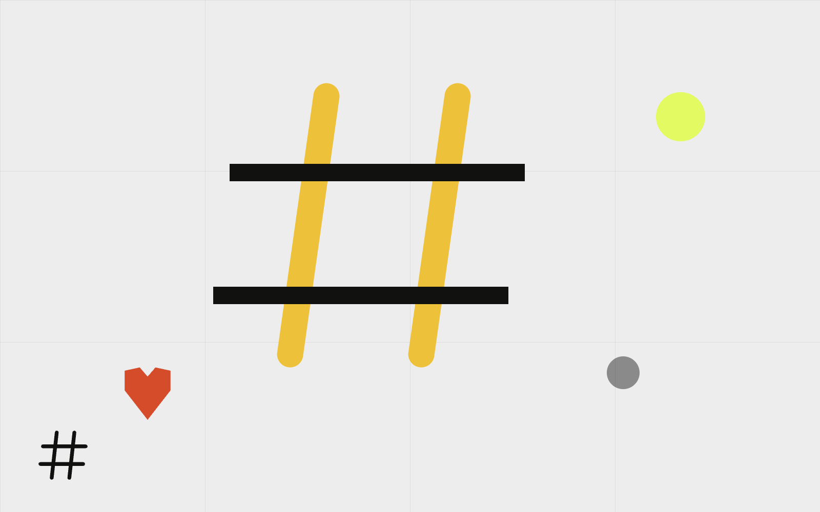 Abstract hashtag with heart