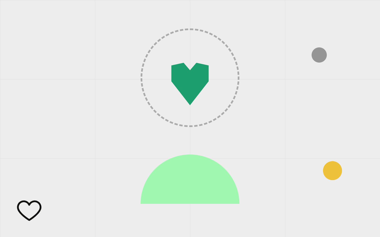 Abstract heart above open hands