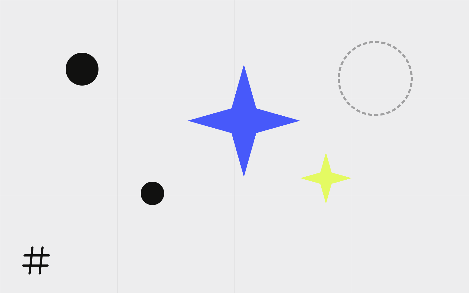 Abstract spark with hashtag dot