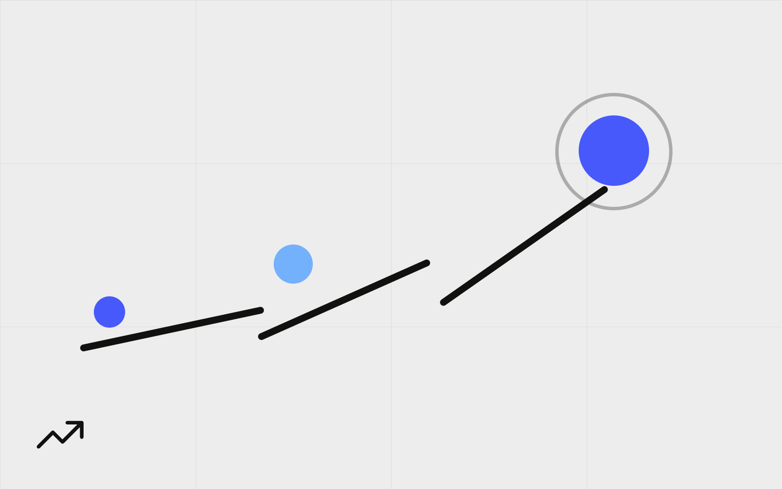 Abstract rising trend line