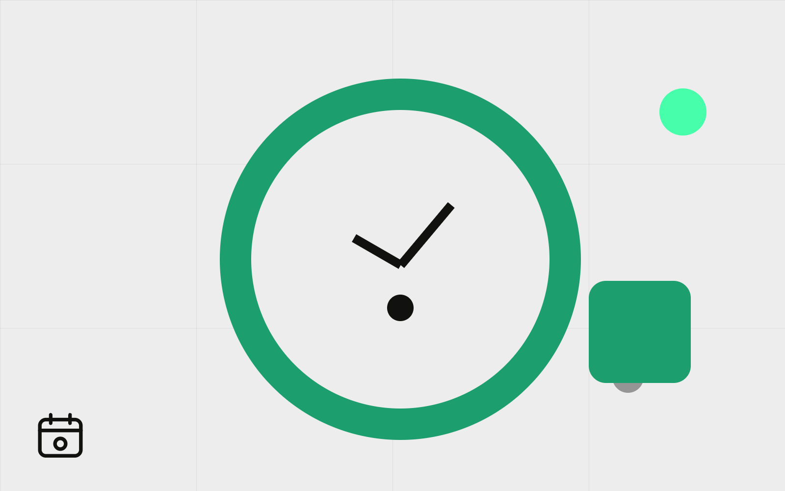 Abstract clock with calendar cell