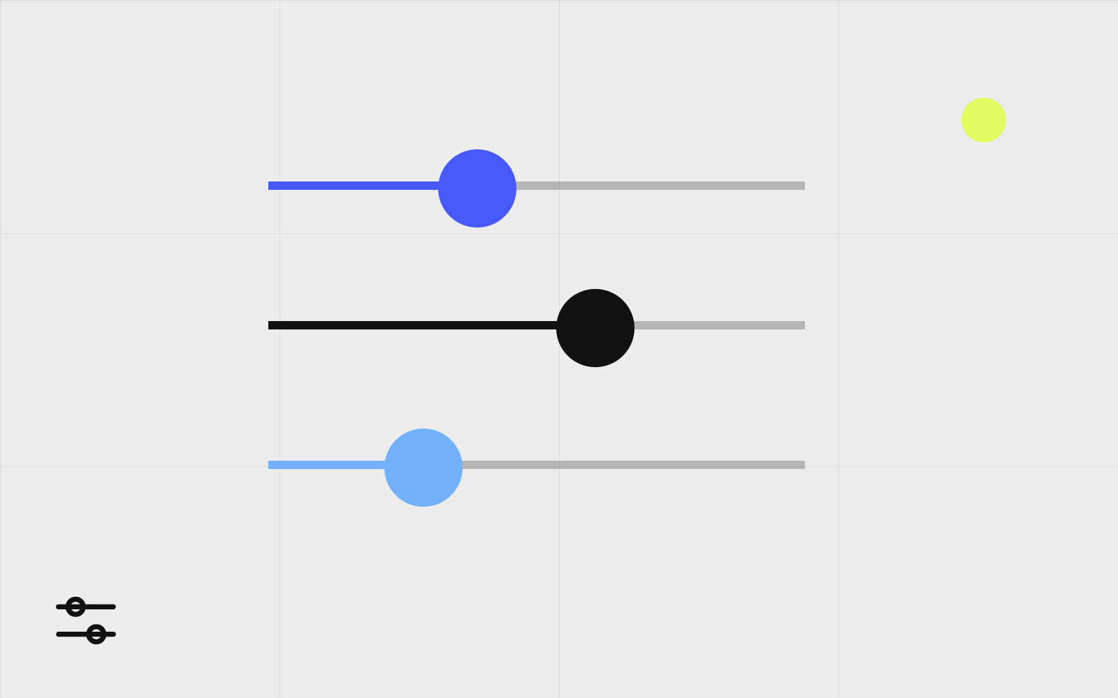 Abstract editing sliders