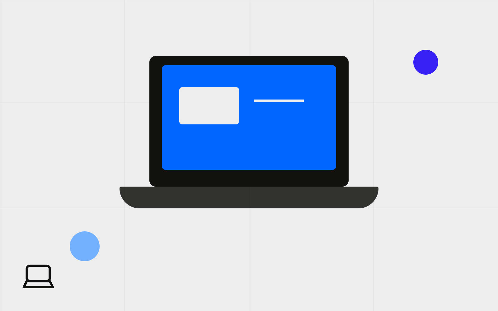 Abstract laptop workspace