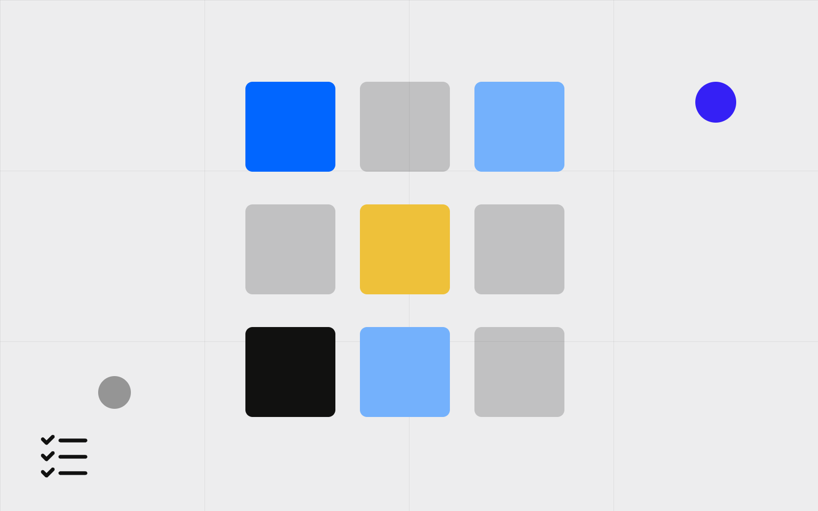 Abstract tool tiles with one starred