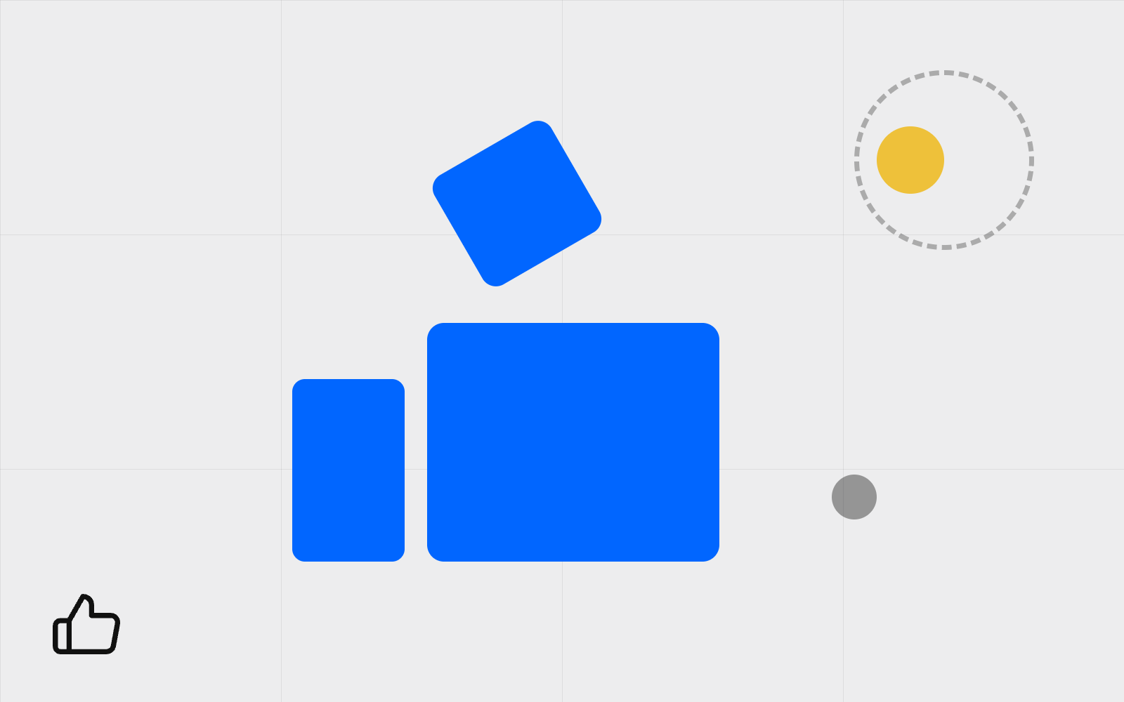 Abstract thumbs-up block