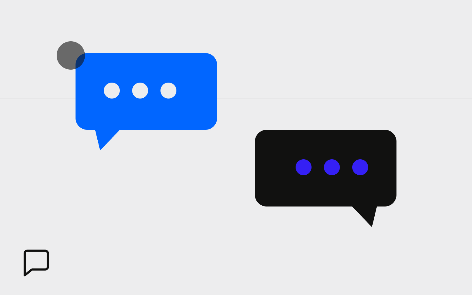Abstract chat bubbles with avatars