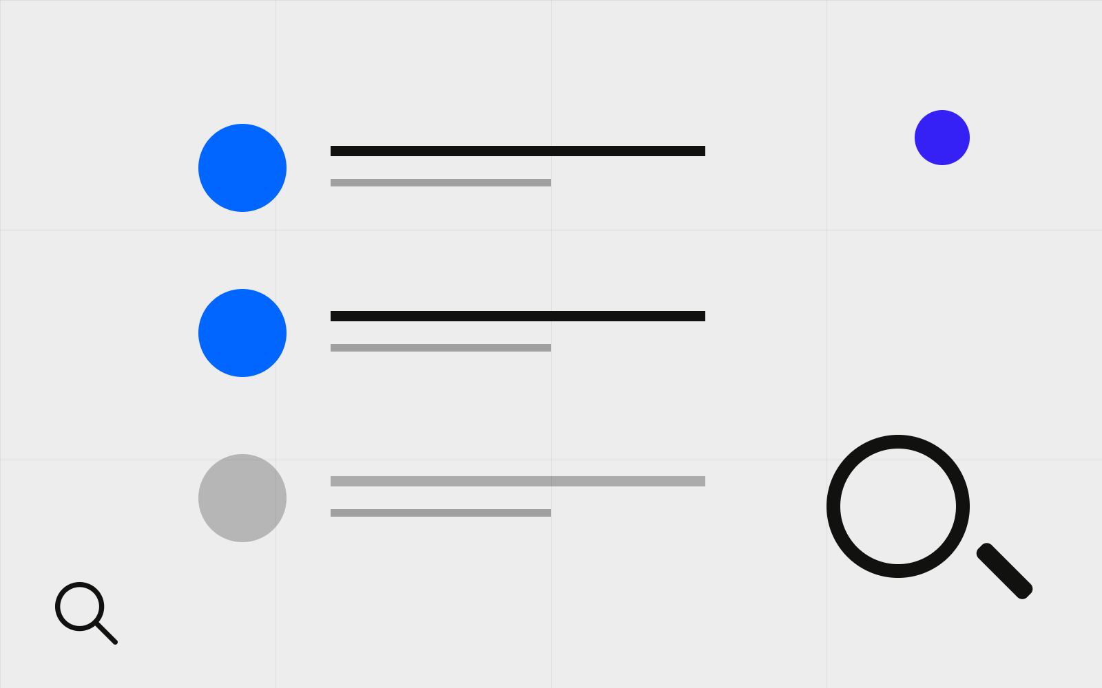 Abstract checklist under magnifier