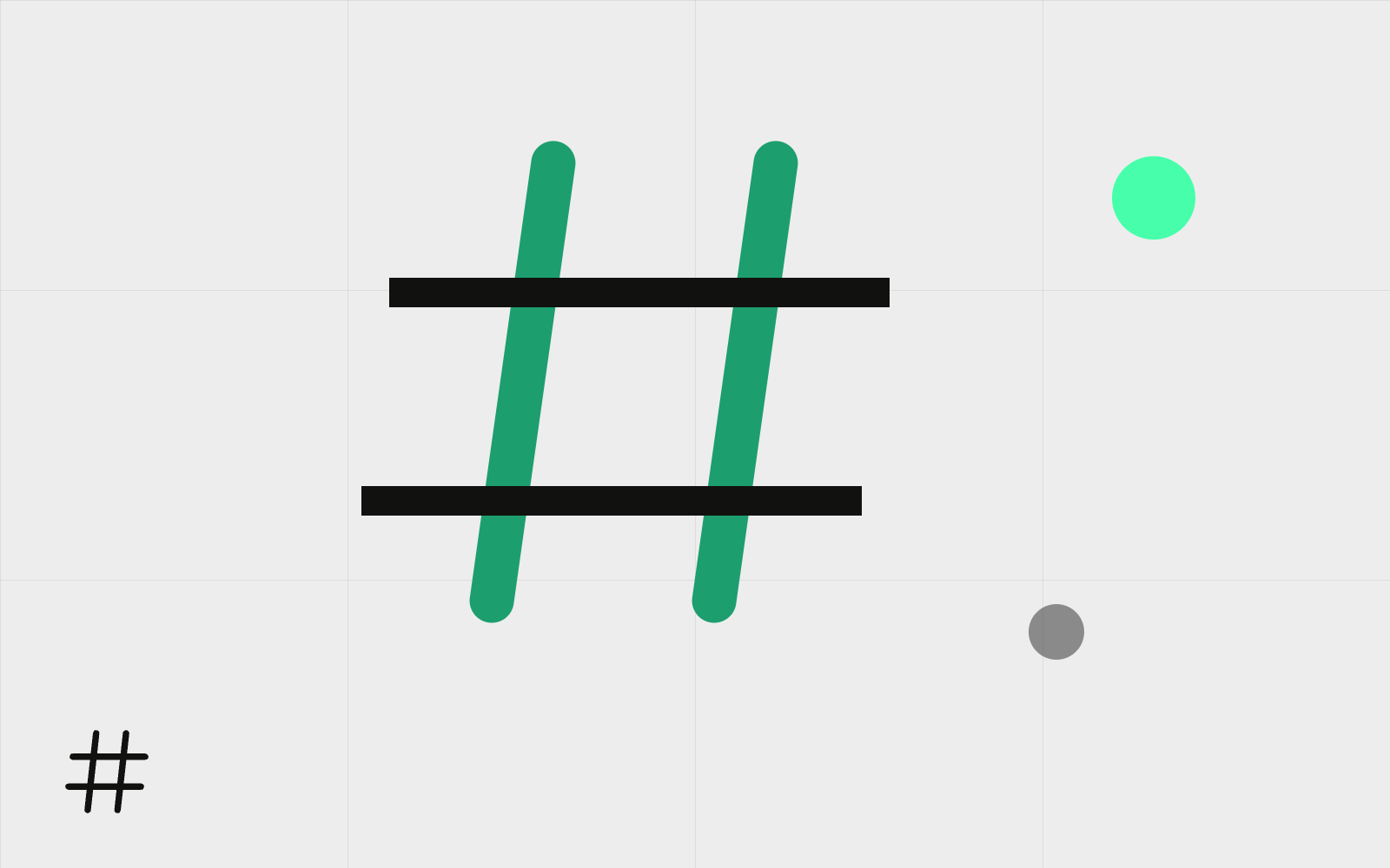 Abstract oversized hashtag