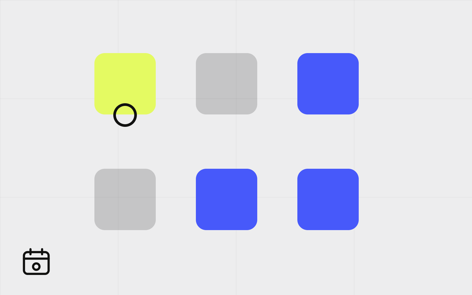 Abstract calendar grid with starred day