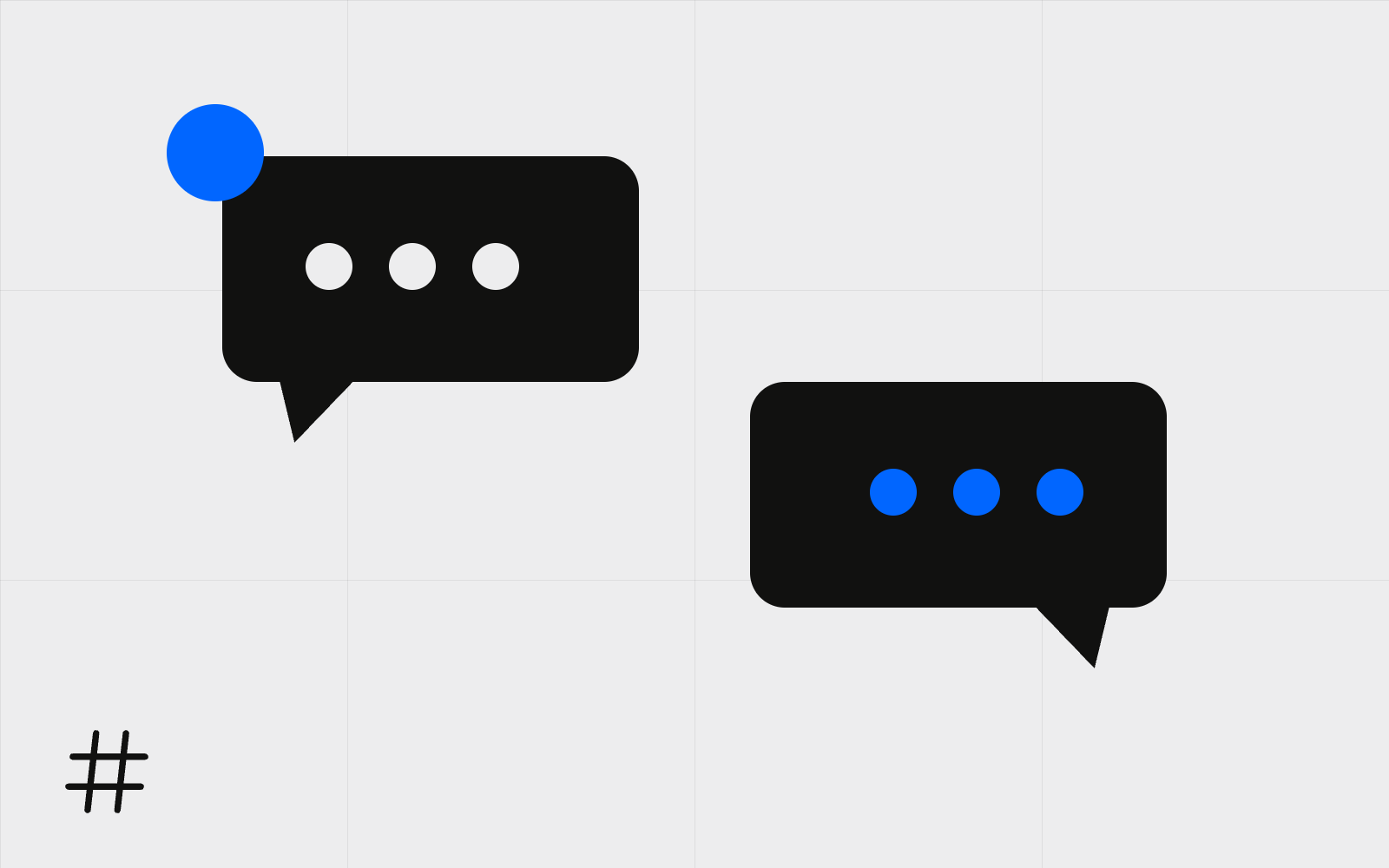 Abstract speech bubble with hashtag