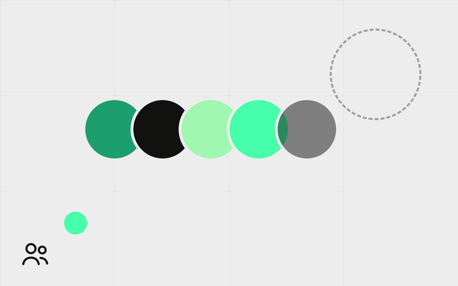 Abstract overlapping account avatars