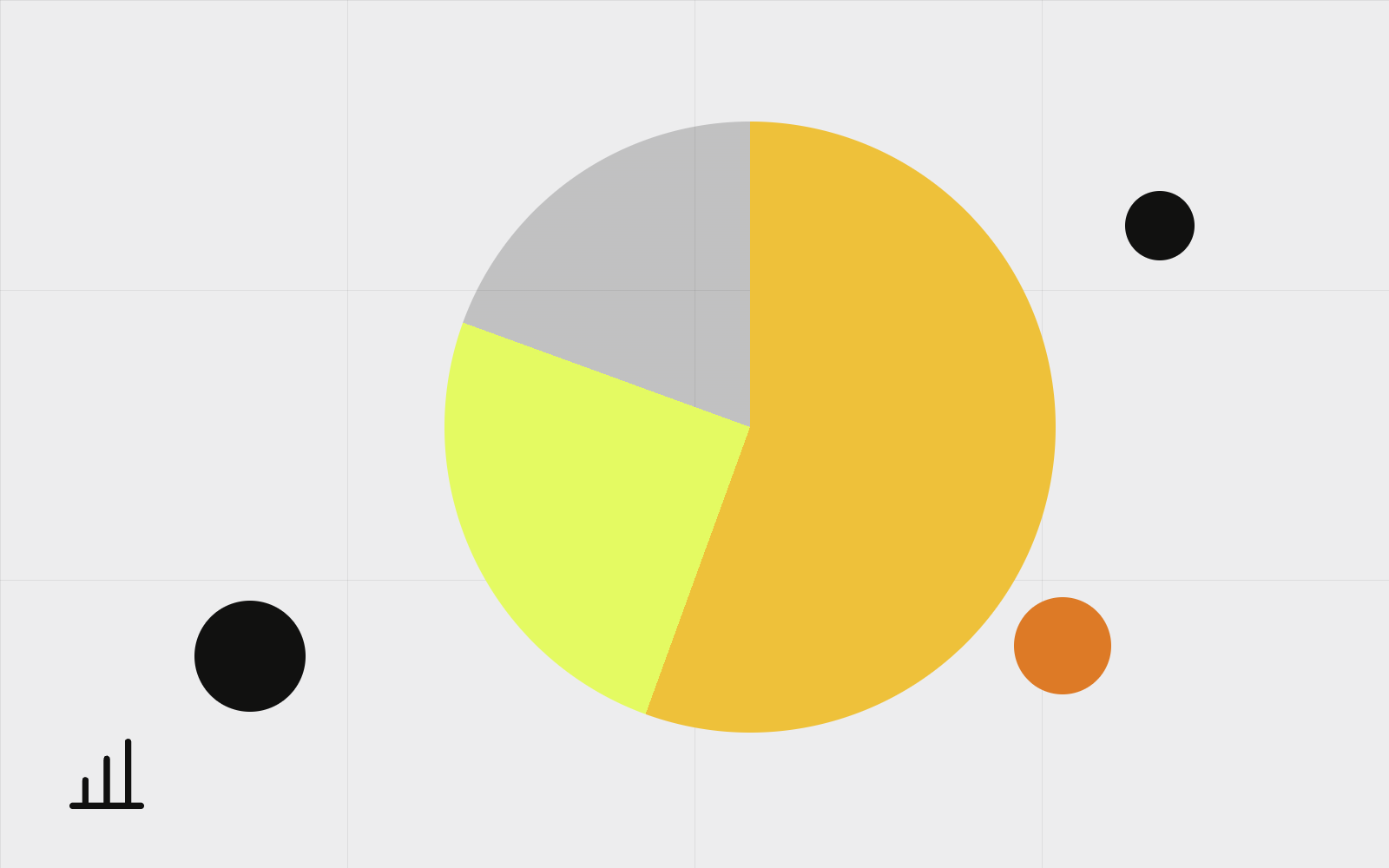 Abstract pie chart with coin