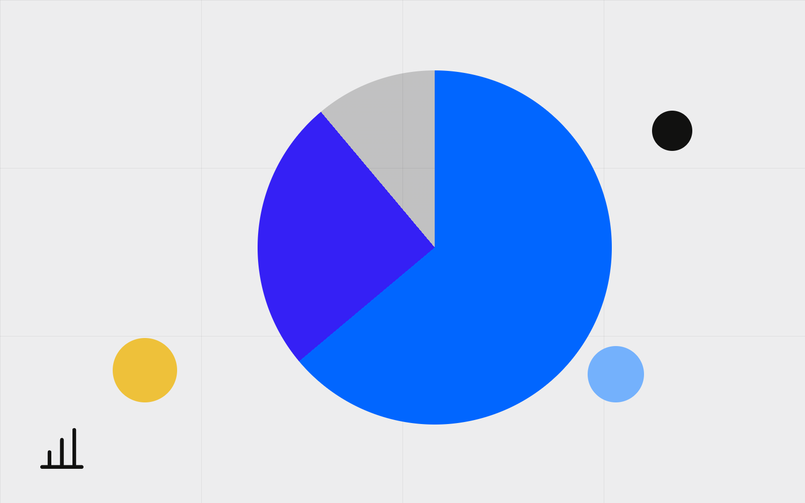 Abstract pie chart with coin