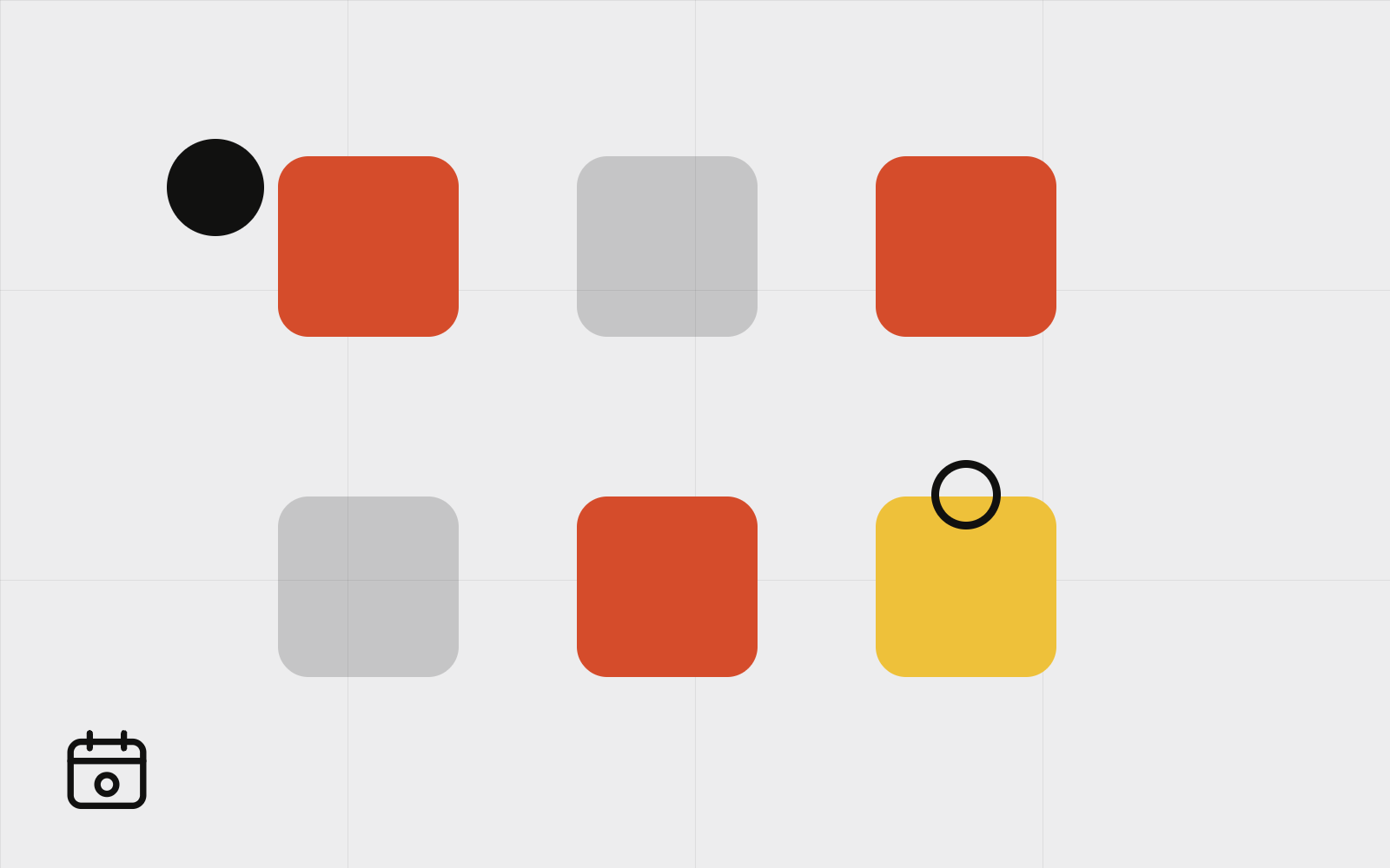 Abstract calendar with camera dot