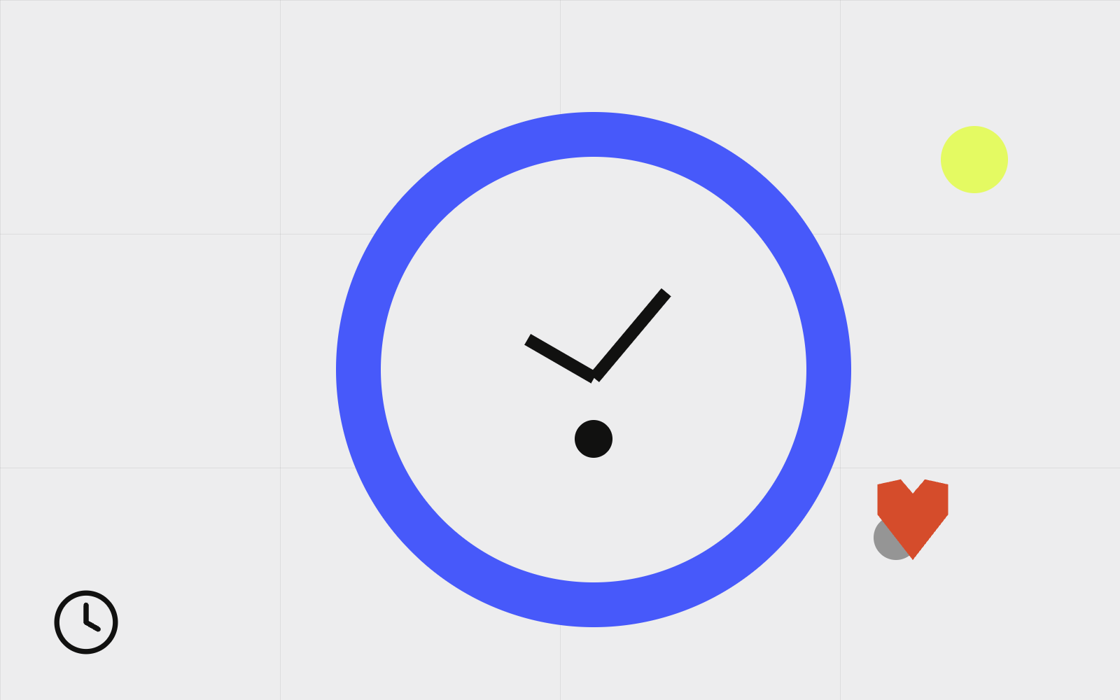 Abstract clock with engagement heart