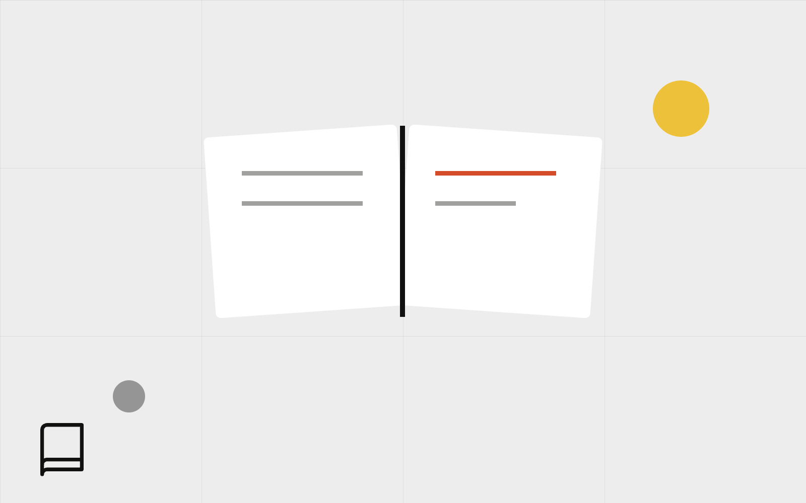 Abstract open guide book