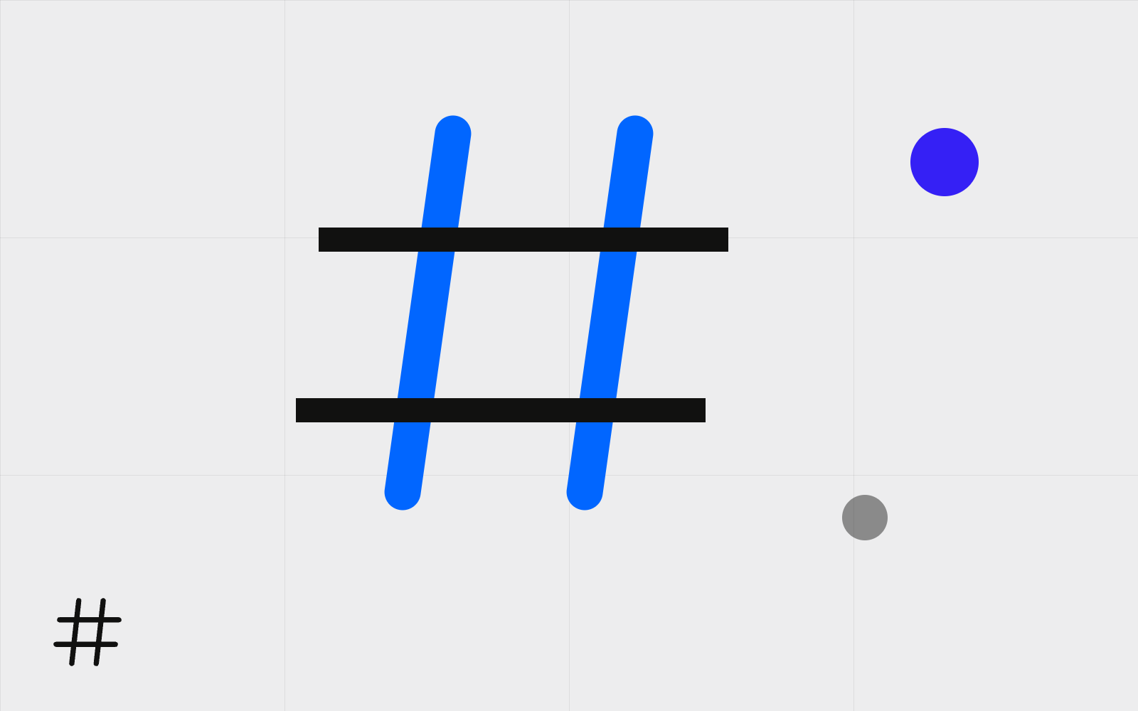 Abstract oversized hashtag