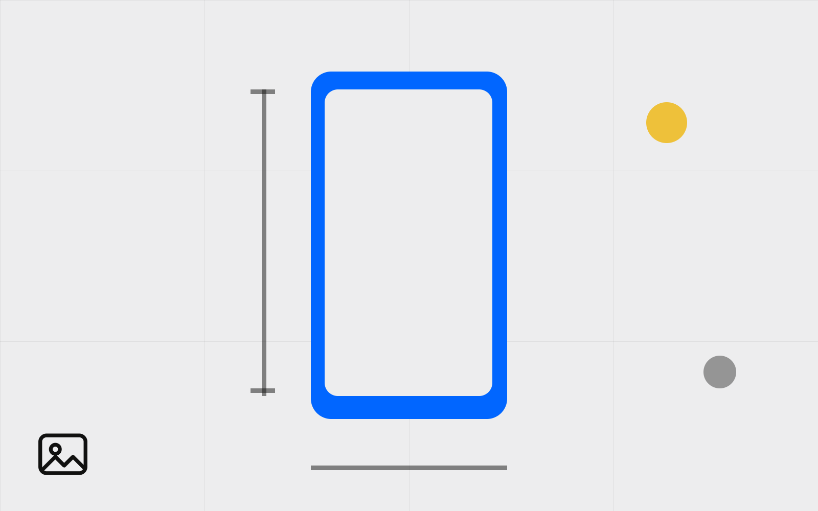 Abstract phone frame with measure ticks