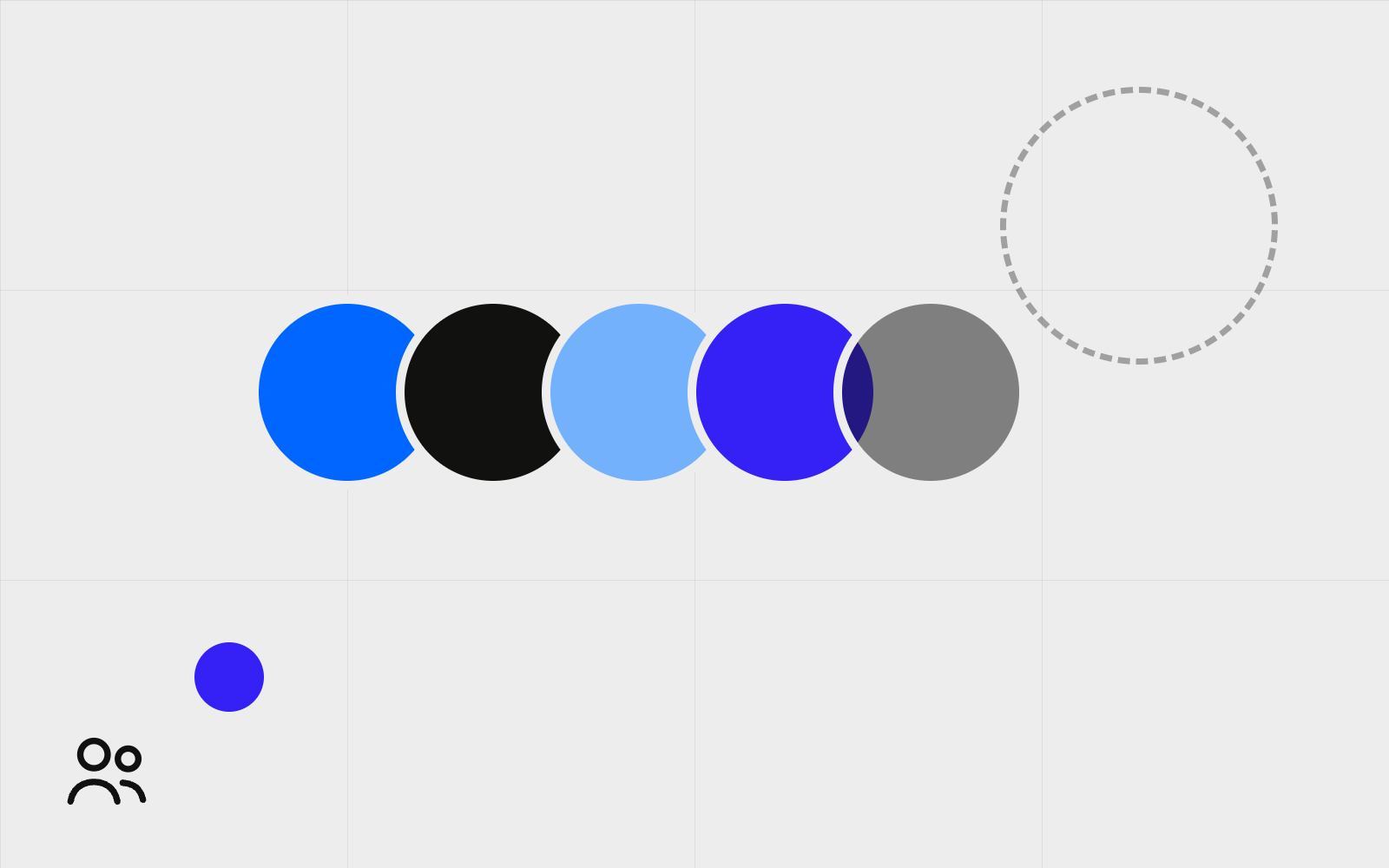 Abstract overlapping account avatars