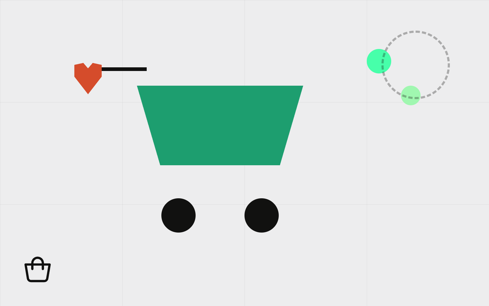 Abstract cart with heart