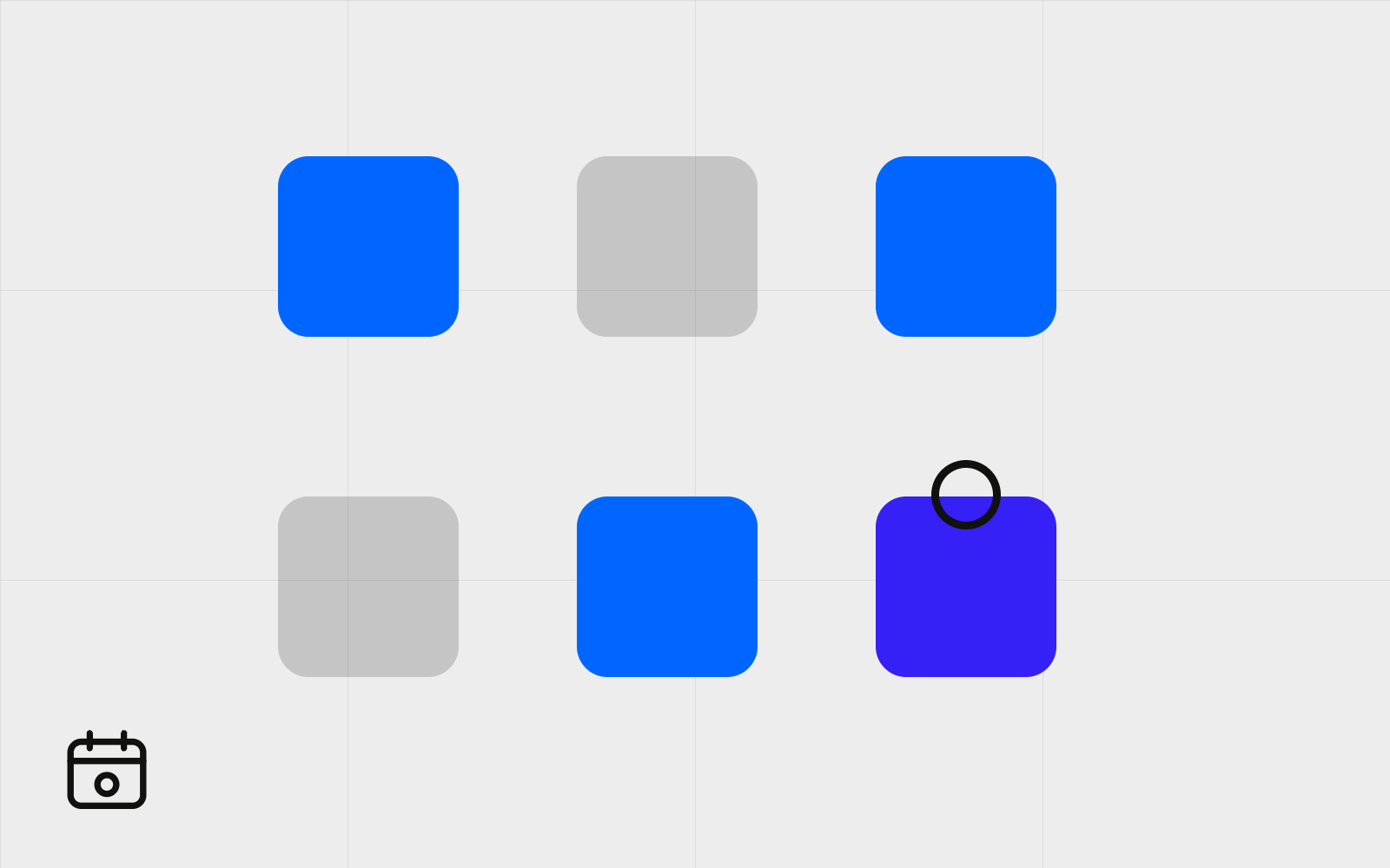 Abstract calendar grid with starred day