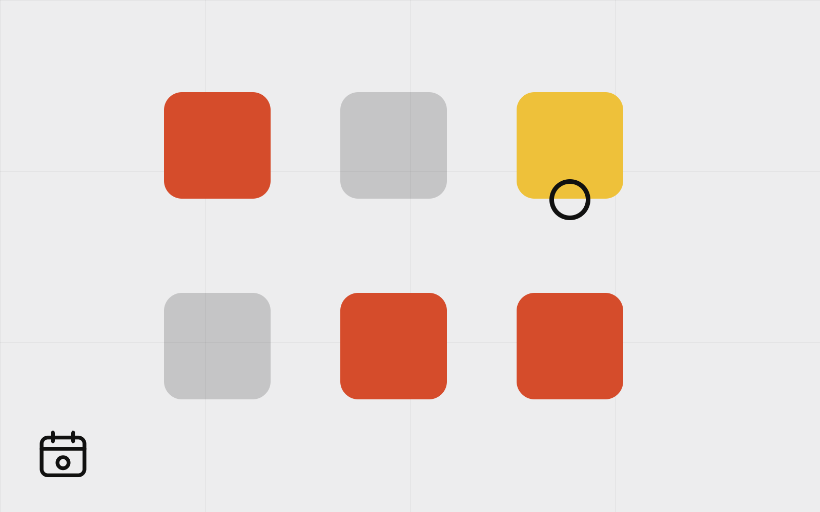 Abstract calendar grid with starred day