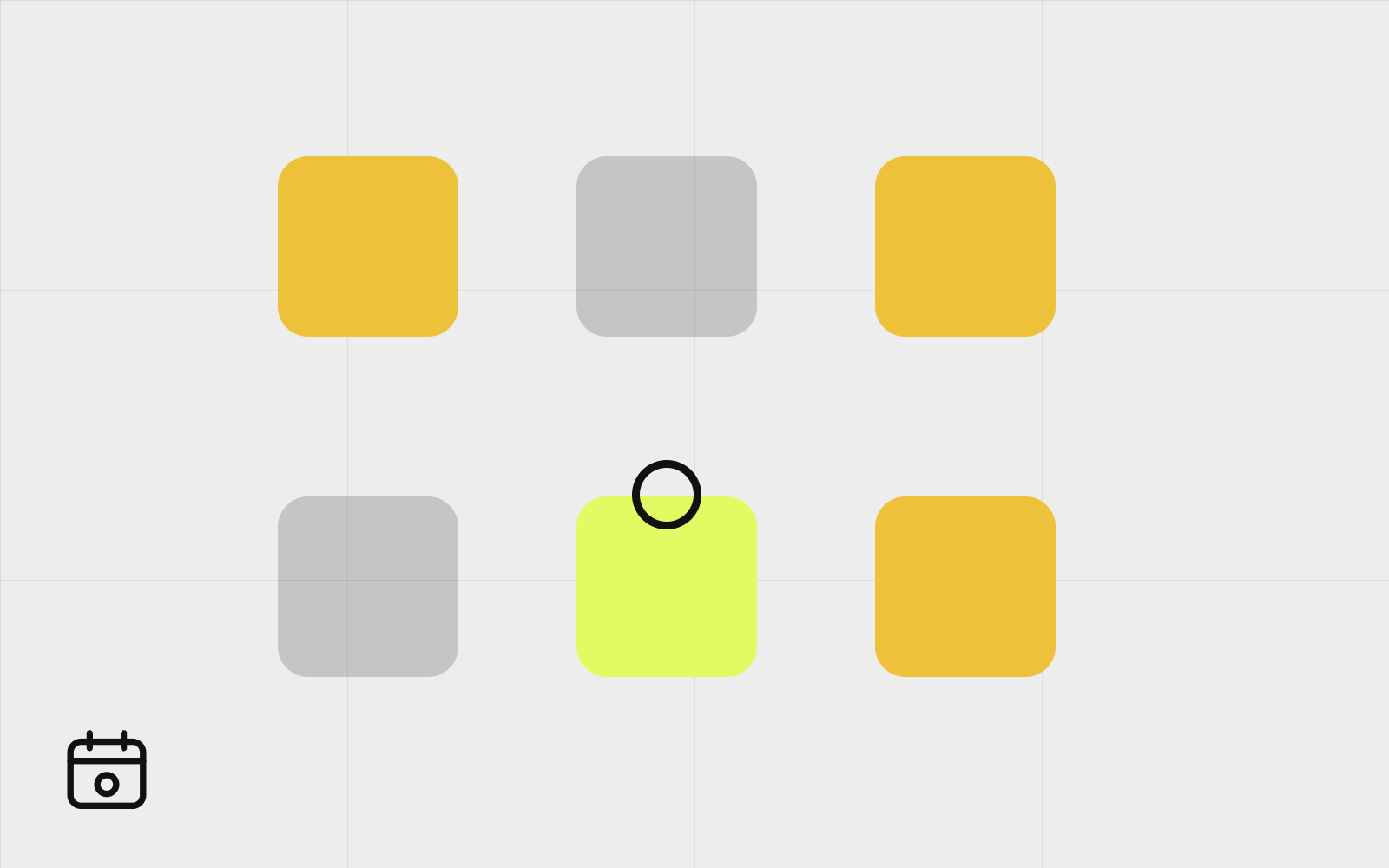 Abstract calendar grid with starred day