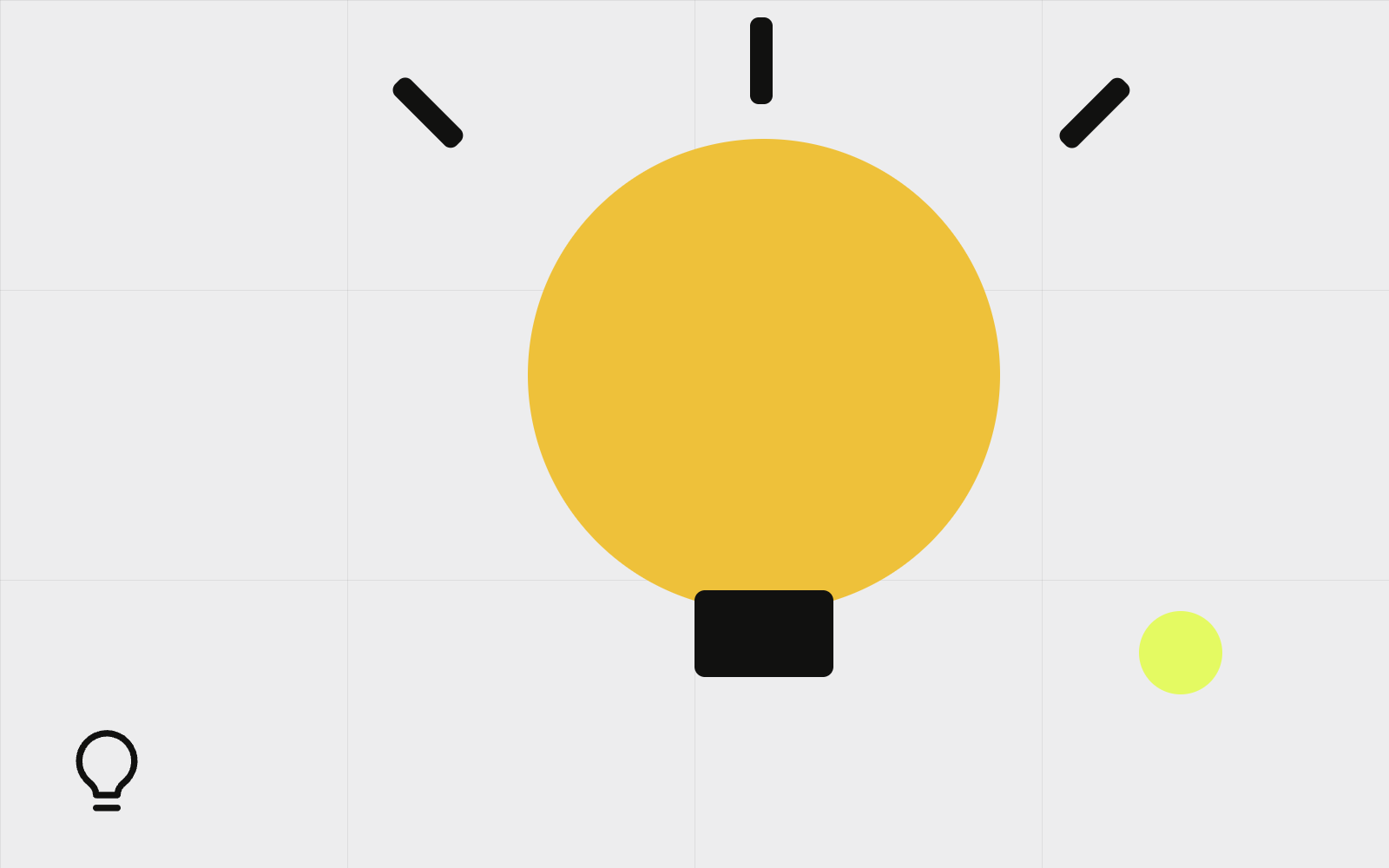 Abstract lightbulb with rays