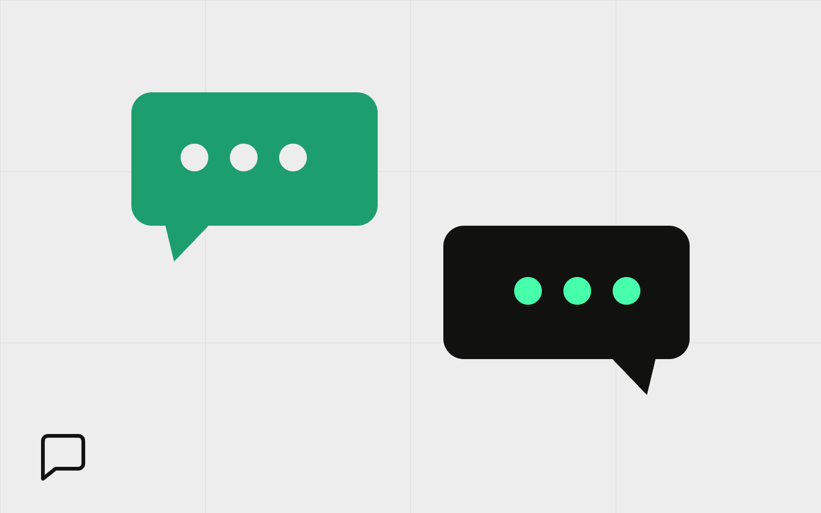 Abstract conversation bubbles talking back