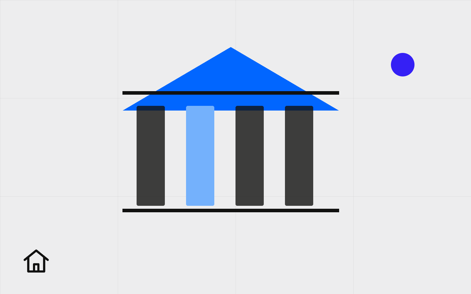 Abstract classical pediment and columns
