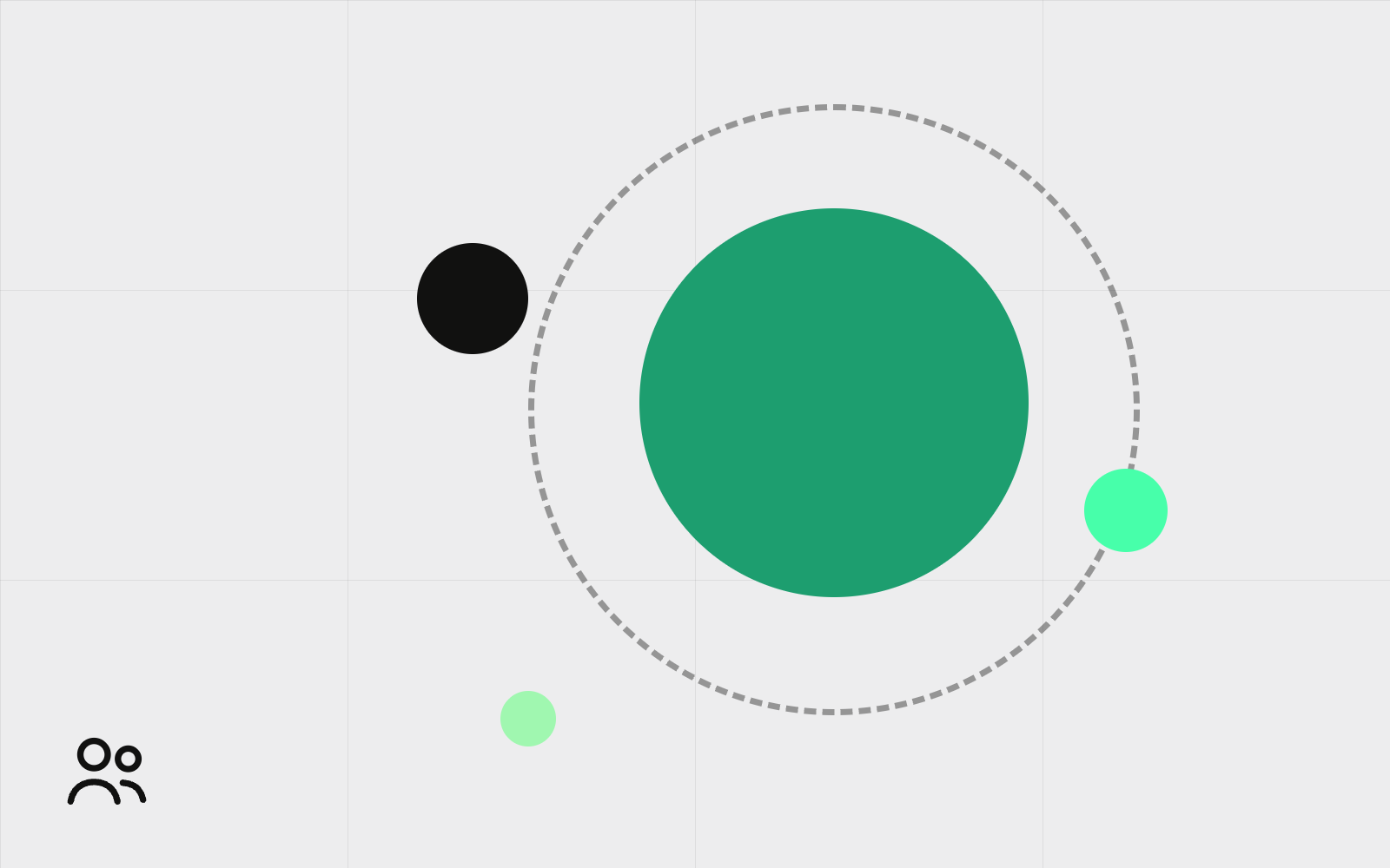 Abstract donor dots joining a community circle