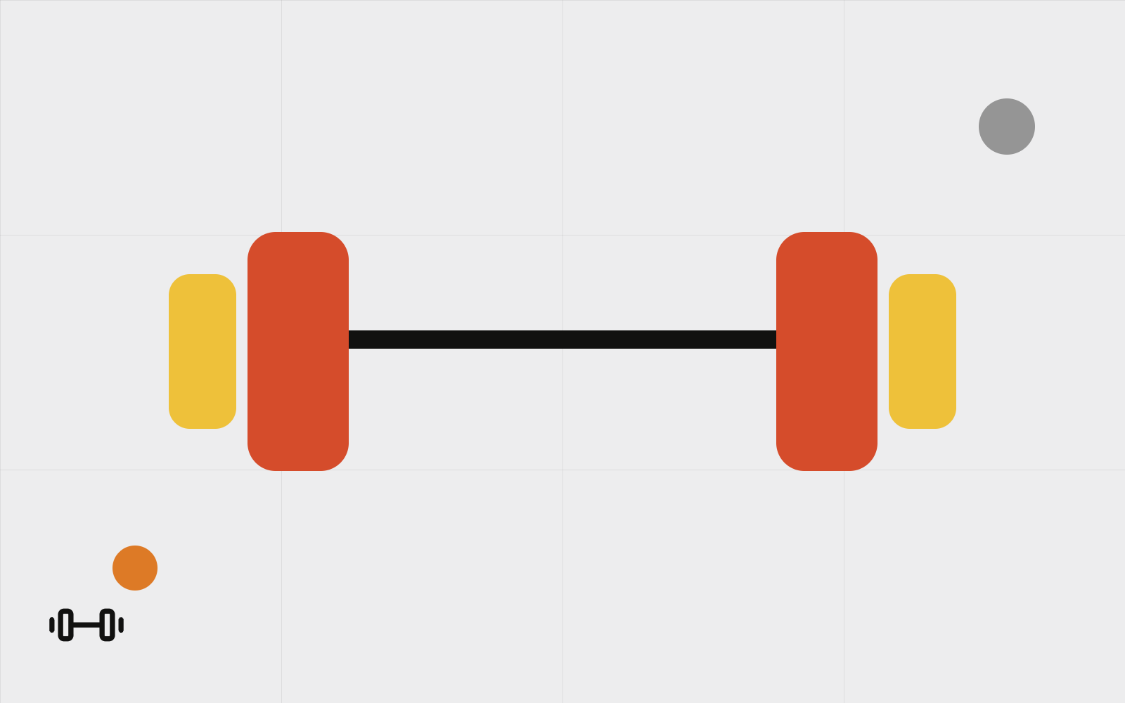 Abstract dumbbell with weight plates