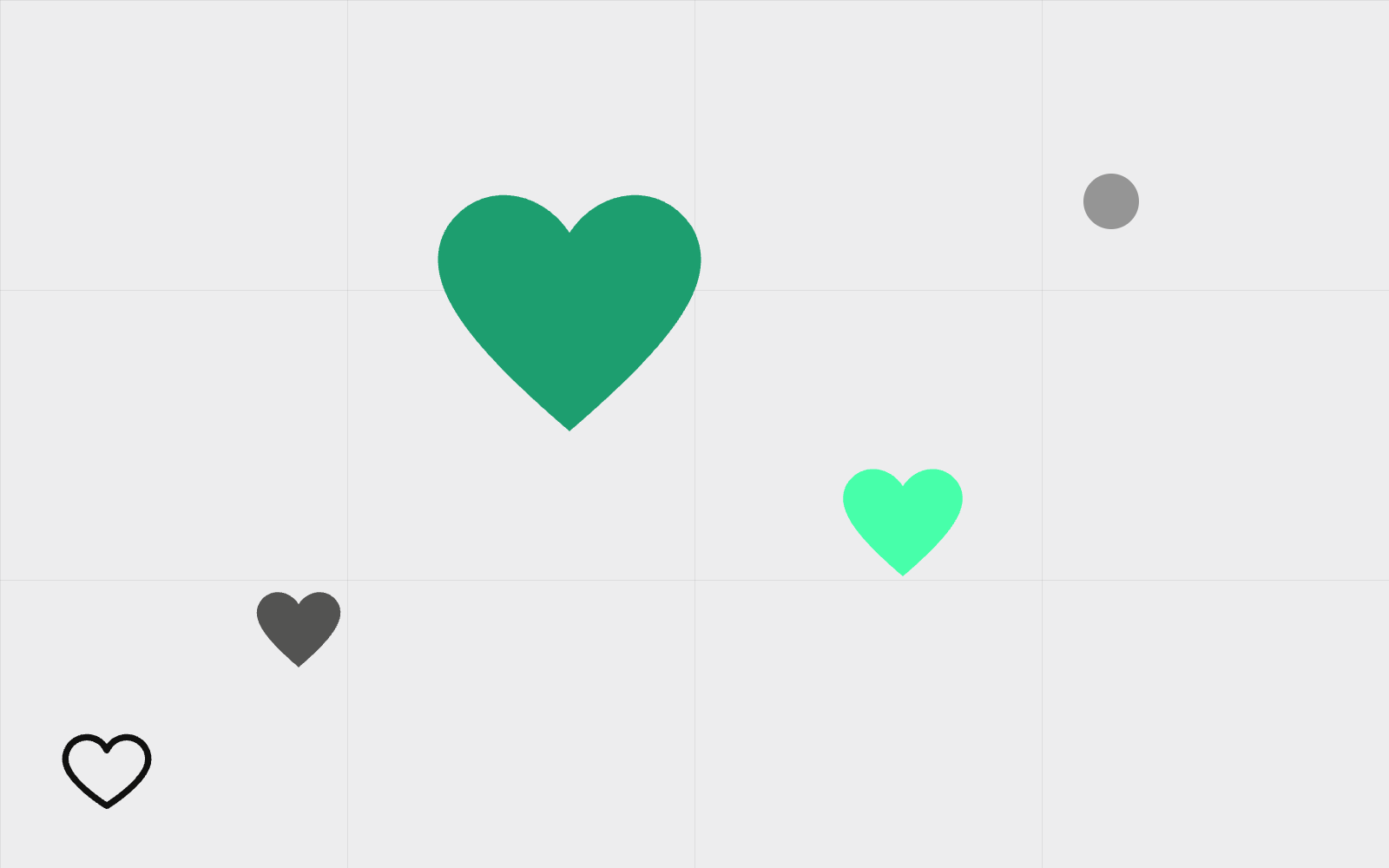 Abstract hearts of donations