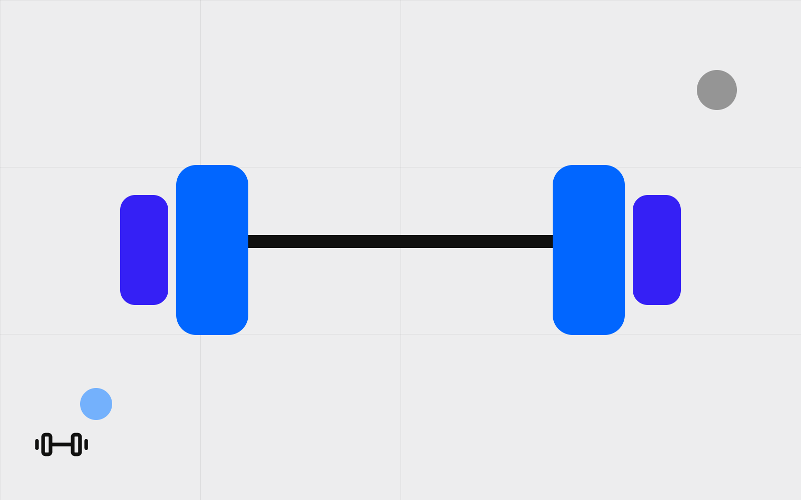 Abstract dumbbell with weight plates