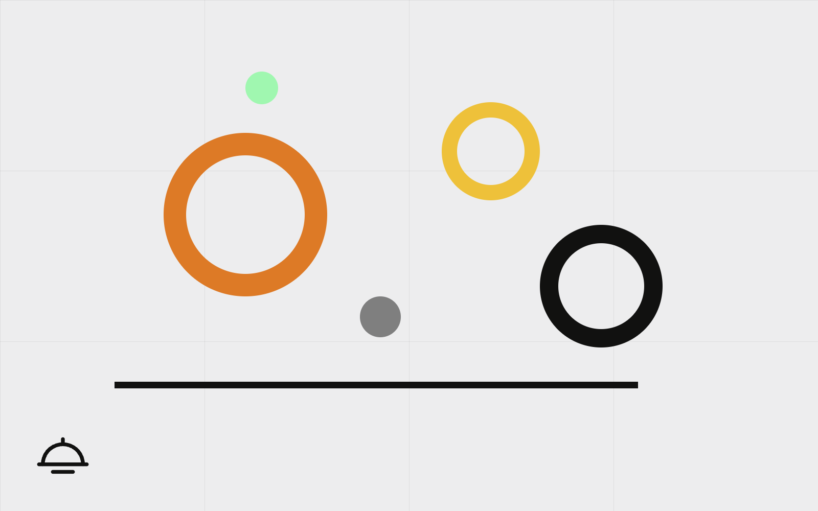 Abstract plate rings on a table line