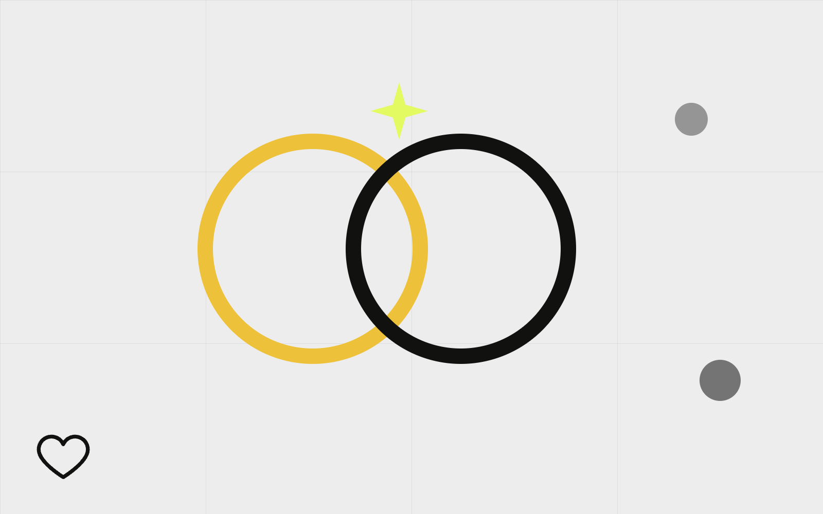 Abstract interlocked wedding rings