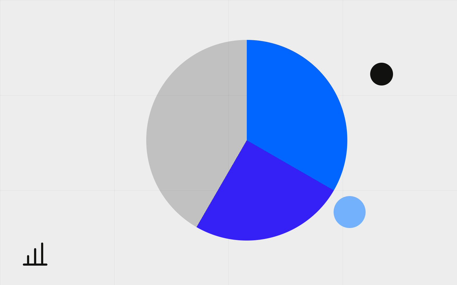 Abstract pie chart of metrics