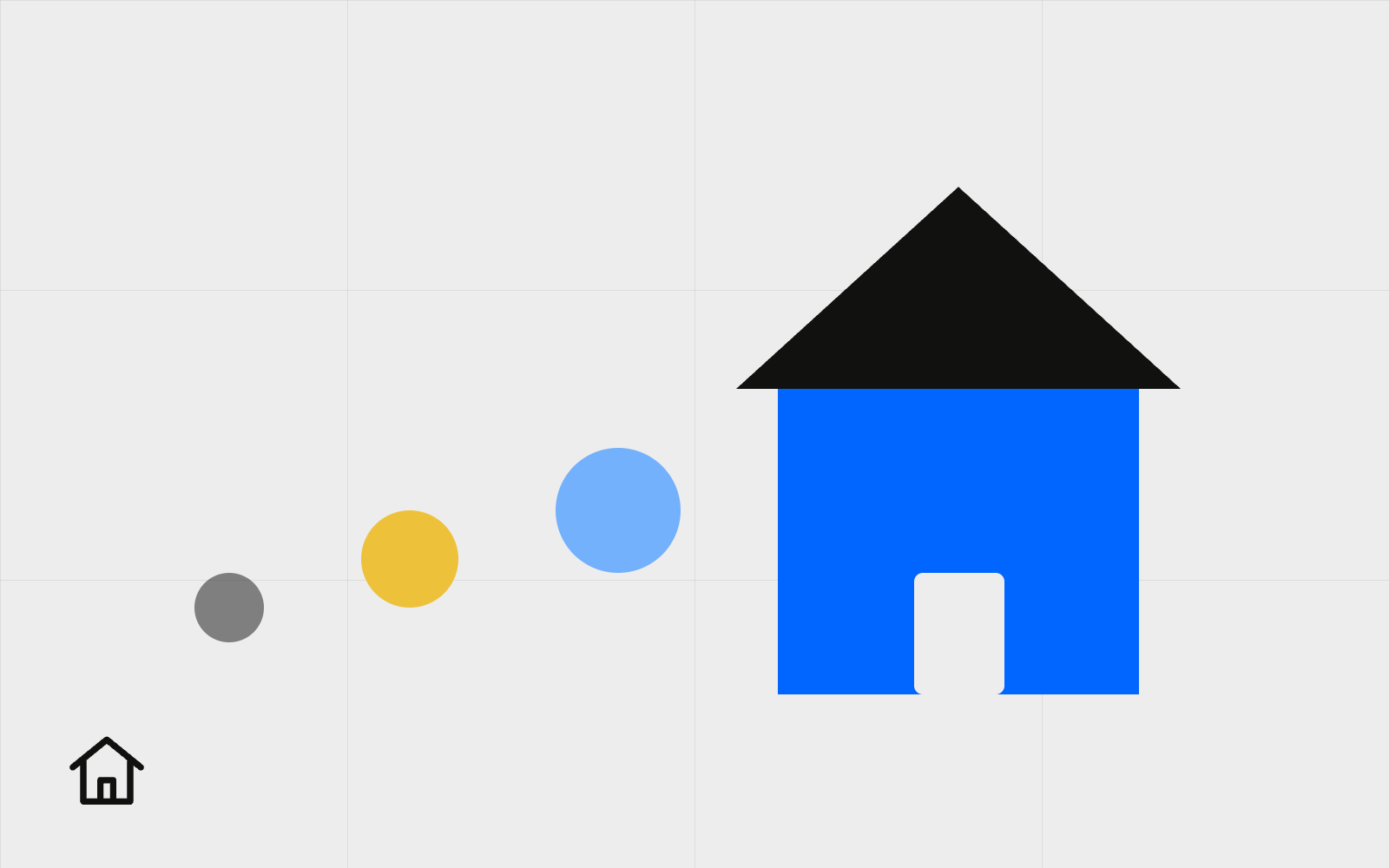Abstract house with pipeline dots