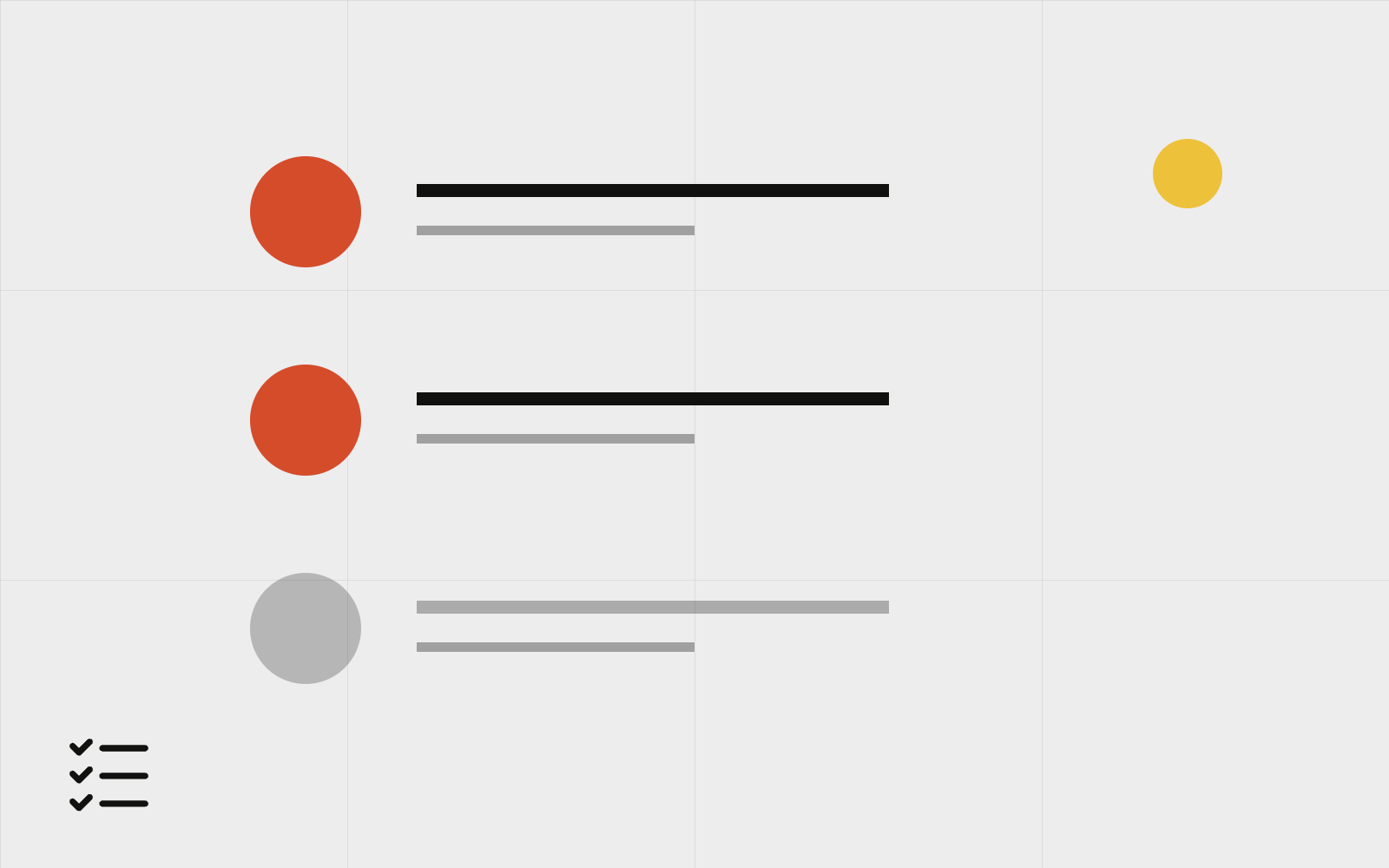 Abstract checklist rows