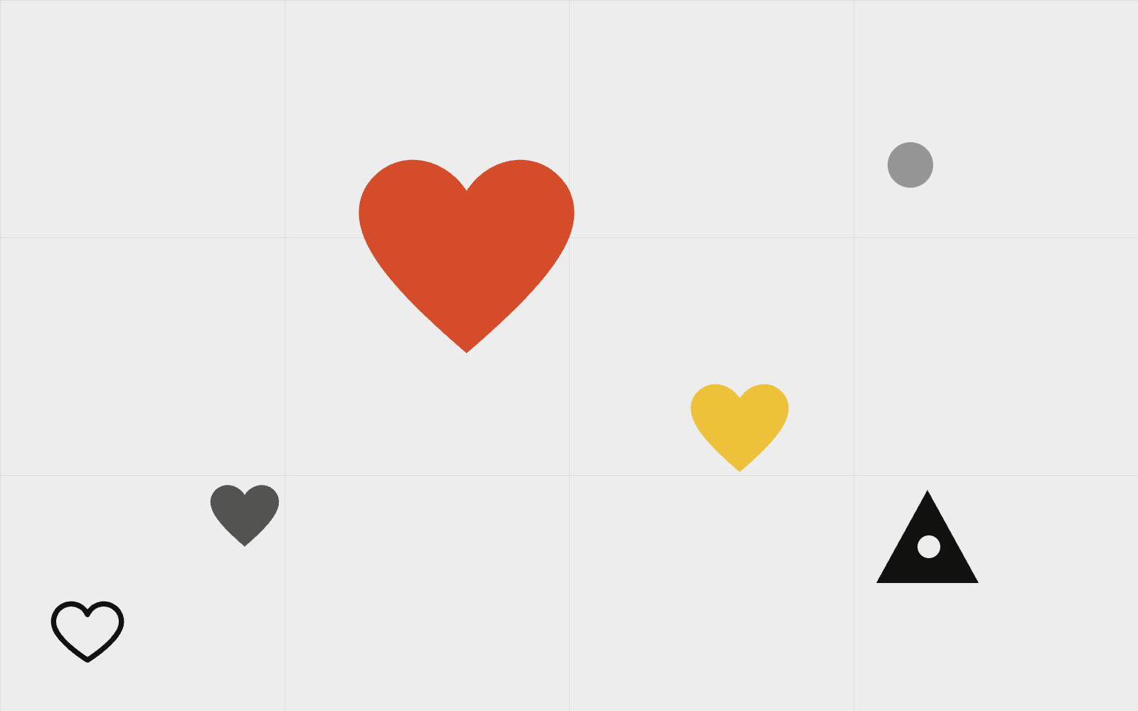 Abstract heart with warning dot