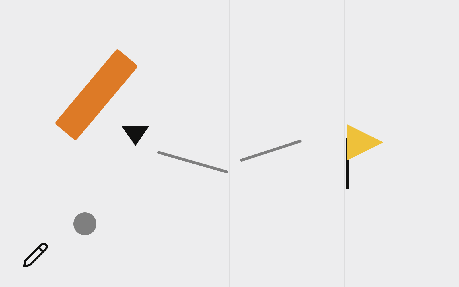 Abstract pencil drawing a dashed path to flag