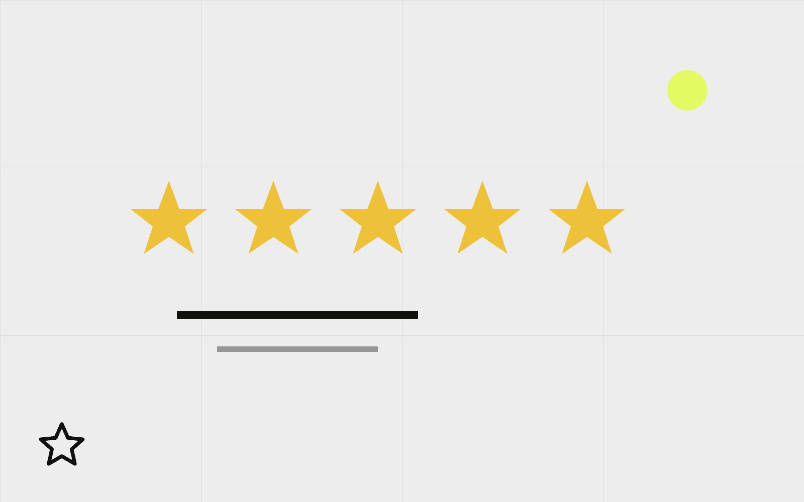 Abstract five-star review row