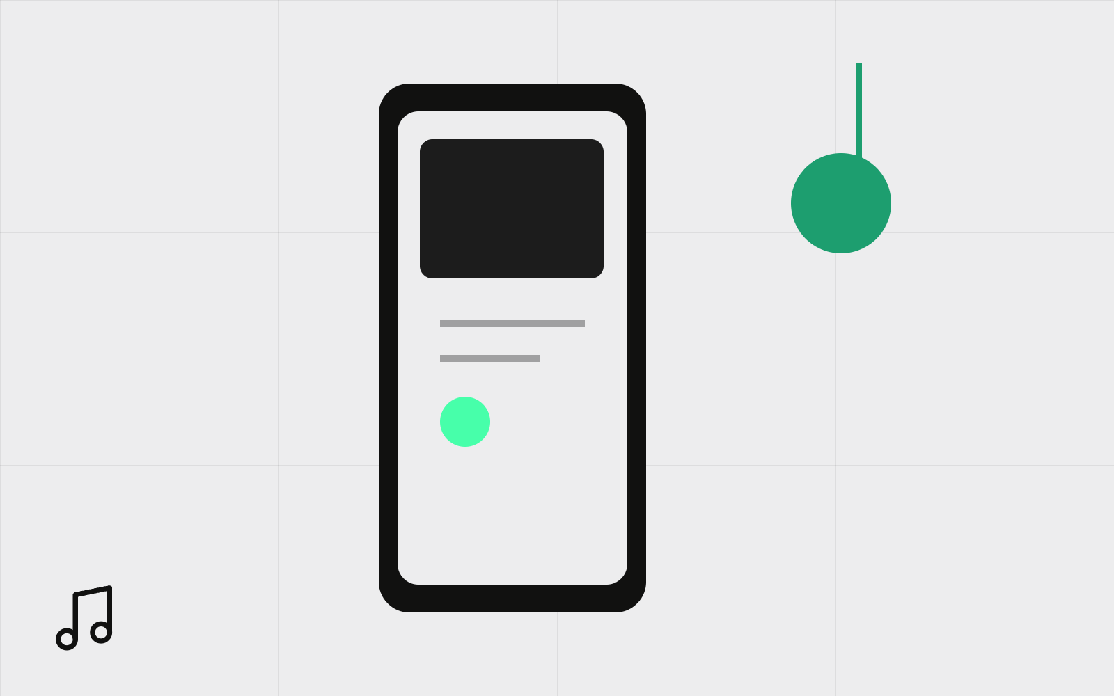 Abstract phone with music notes