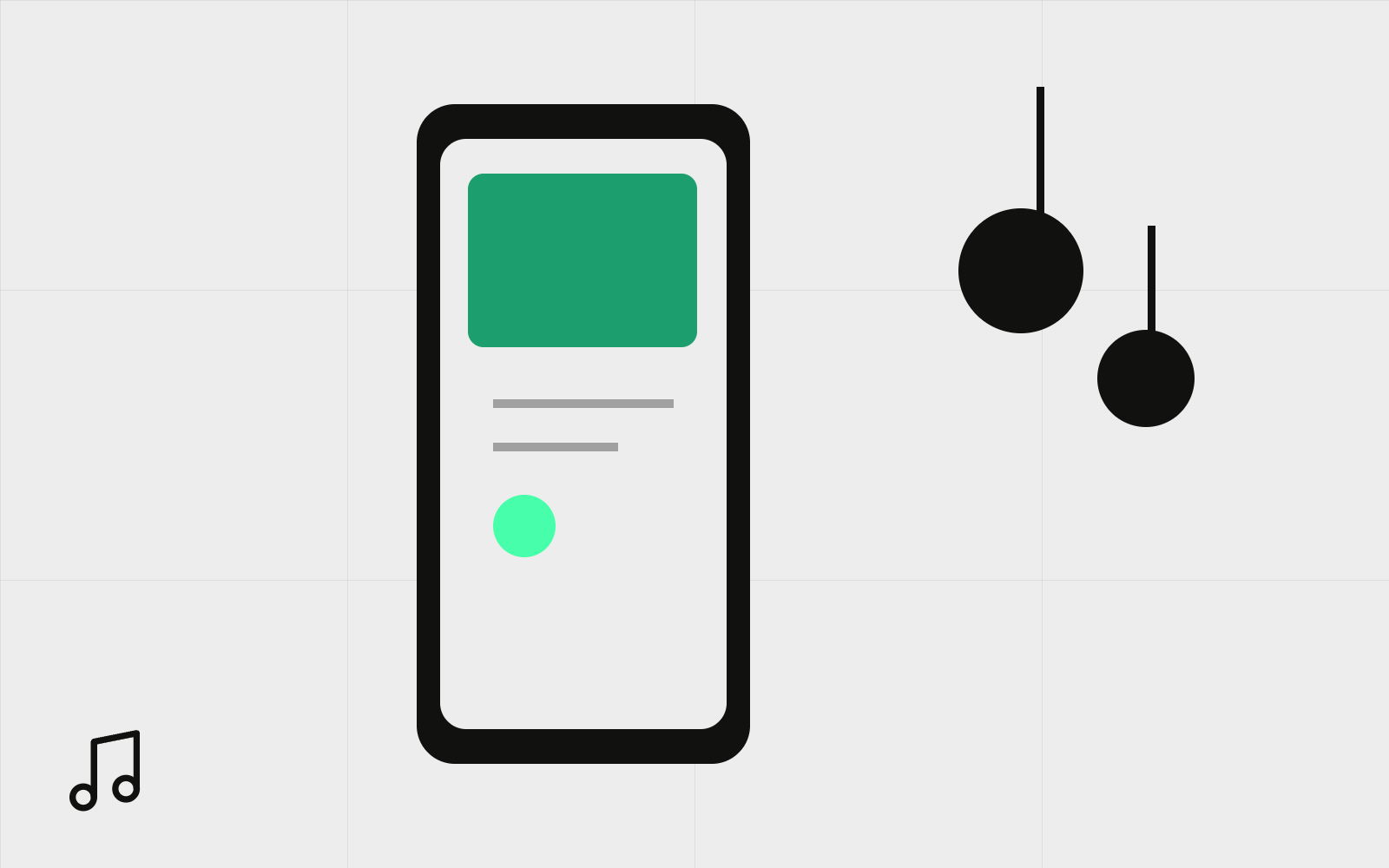 Abstract phone with music notes