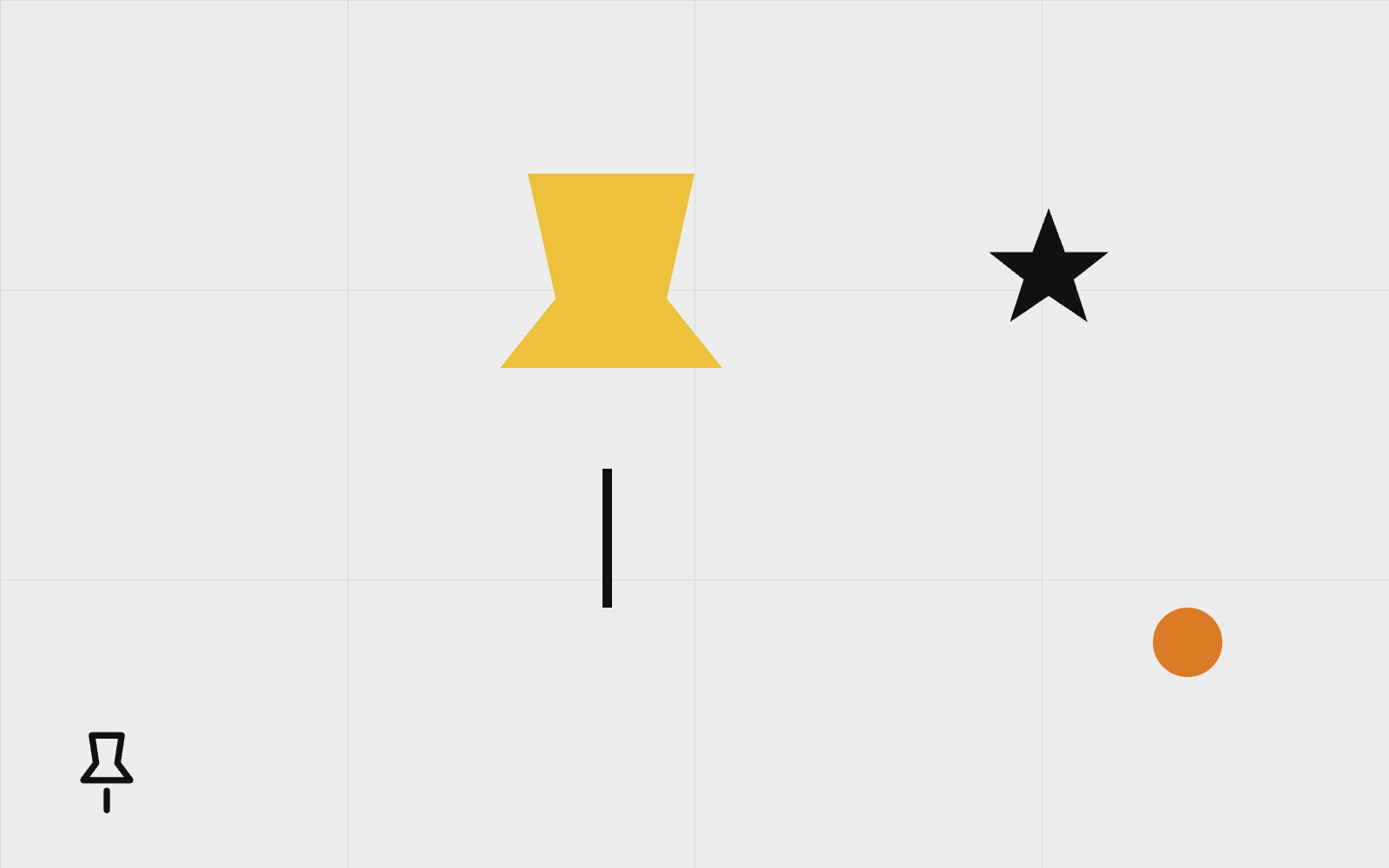 Abstract pushpin with star