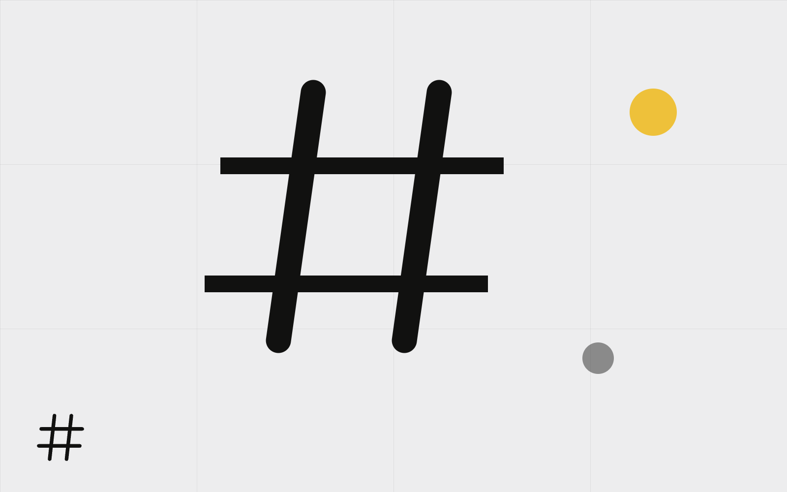 Abstract oversized hashtag