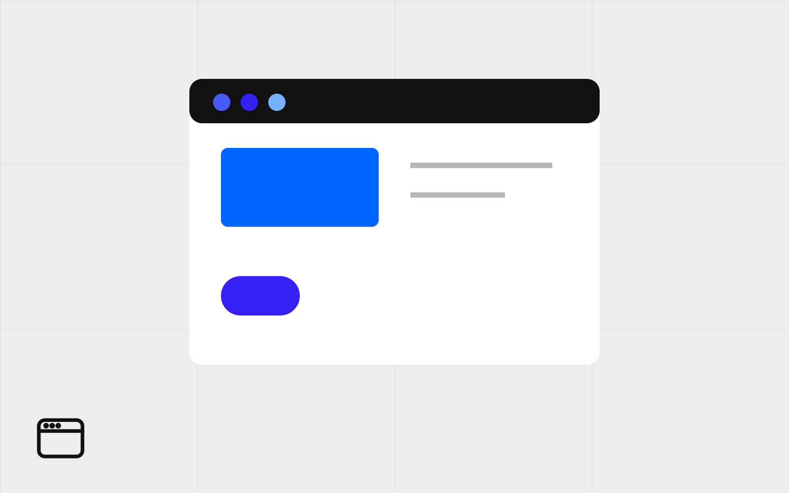 Abstract landing page with button